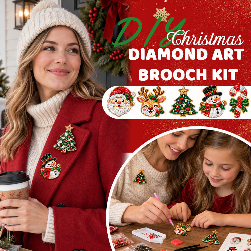 DIY-Weihnachts-Diamant-Broschen-Bastelset mit 6 Motiven