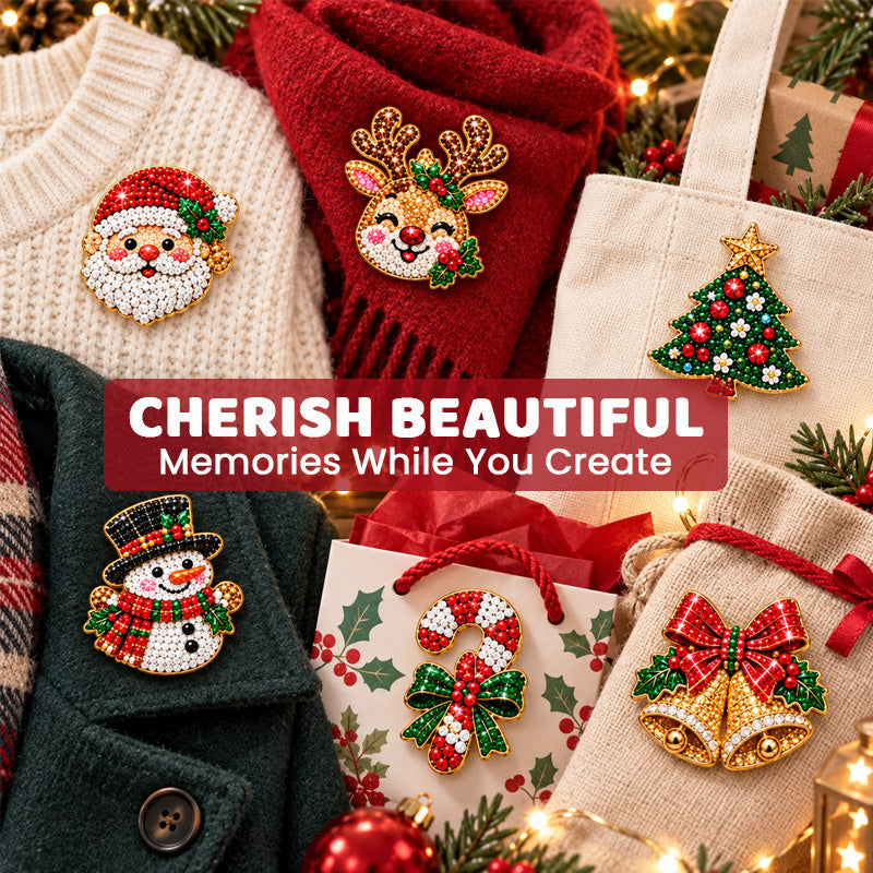 DIY-Weihnachts-Diamant-Broschen-Bastelset mit 6 Motiven